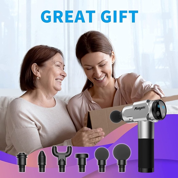 NWT Muscle Massage Gun Quiet Deep For Percussion Handheld Soreness Silver - Picture 4 of 7